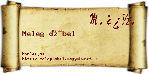 Meleg Ábel névjegykártya