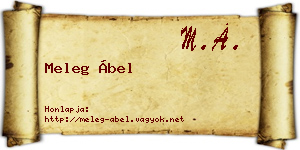 Meleg Ábel névjegykártya