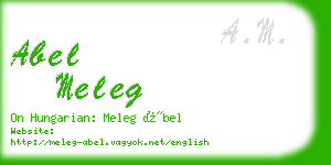 abel meleg business card